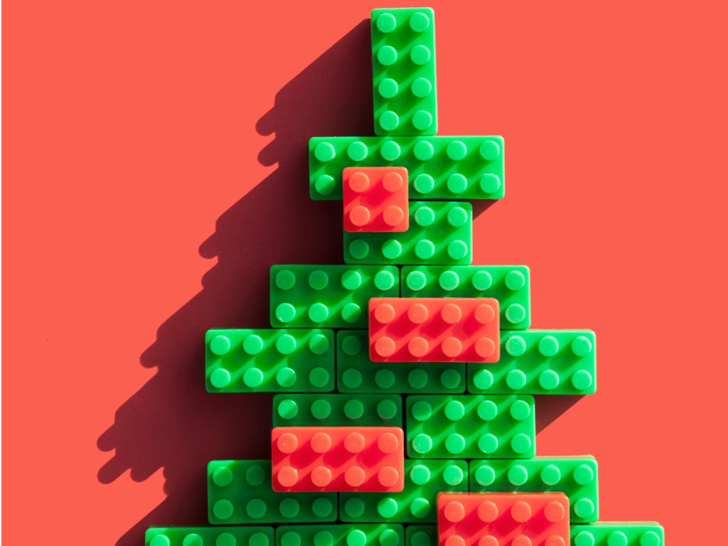Weihnachtsbaum aus Lego.