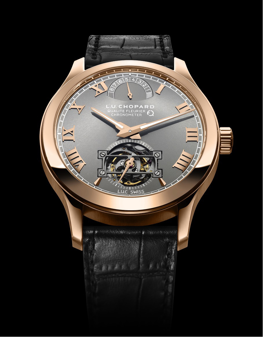 Eine L.U.C Tourbillon QF Fairmined von Chopard aus dem Jahr 2014. Die welterste Haute-Horlogerie-Luxusuhr, die in Fairmined Gold gefertigt ist. Seit Juli 2018 verwendet das Haus 100 Prozent ethisch produziertes Gold in seinen Uhren- und Schmuckwerkstätten.