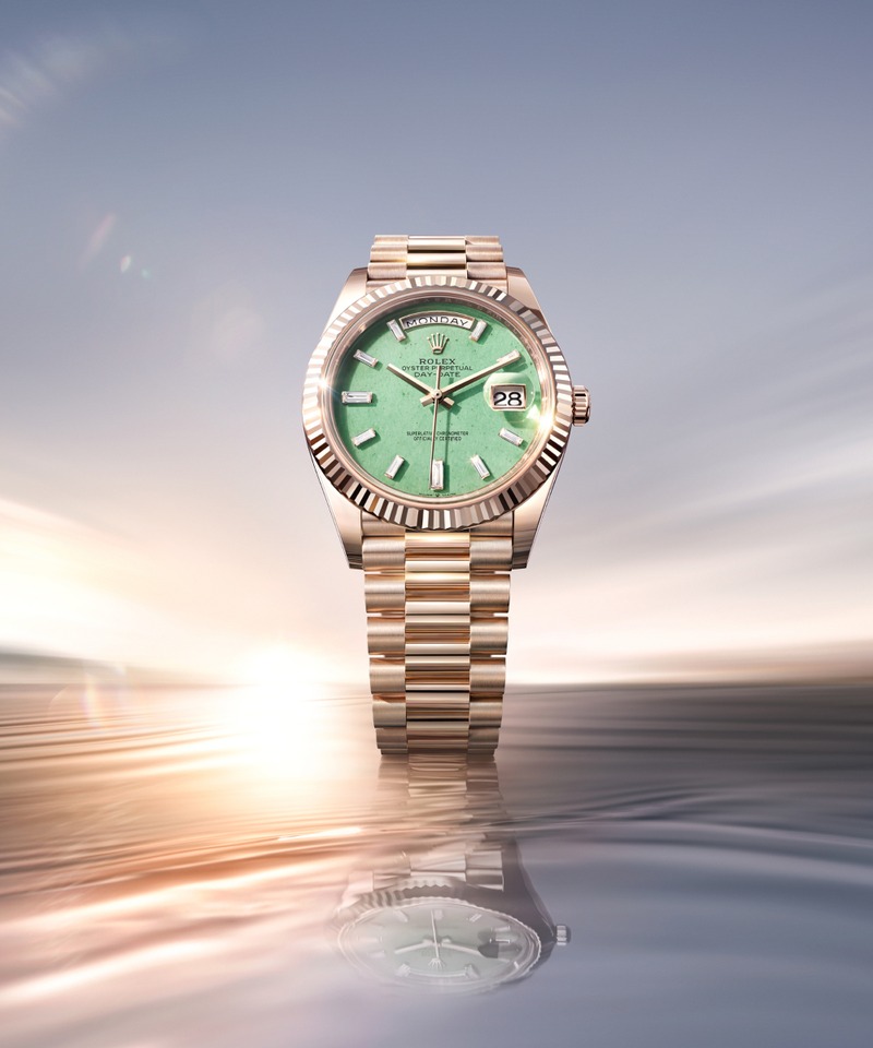 Rolex Day-Date 40 in Jubilee Gold mit grünem Aventurin-Zifferblatt