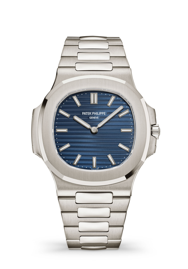 Patek Philippe Nautilus Ref. 5810/1G-001 zum 50. Jubiläum 2026 mit blauem Zifferblatt, Weißgoldgehäuse und integriertem Weißgoldarmband